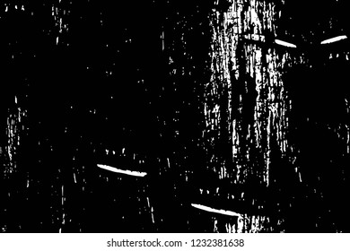Grunge overlay layer. Abstract black and white vector background. Monochrome vintage surface with dirty pattern in cracks, spots, dots. Old wall in dark horror style design
