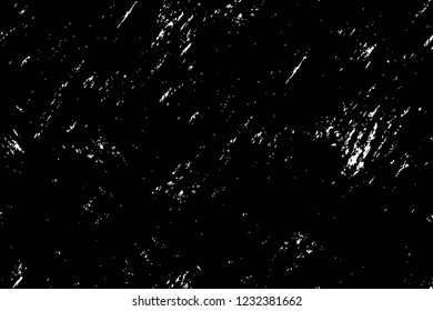 Grunge overlay layer. Abstract black and white vector background. Monochrome vintage surface with dirty pattern in cracks, spots, dots. Old wall in dark horror style design
