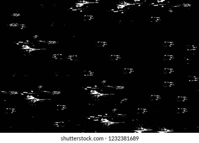 Grunge overlay layer. Abstract black and white vector background. Monochrome vintage surface with dirty pattern in cracks, spots, dots. Old wall in dark horror style design