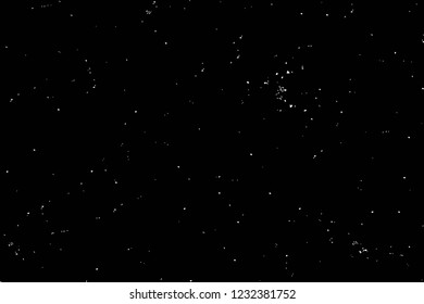 Grunge overlay layer. Abstract black and white vector background. Monochrome vintage surface with dirty pattern in cracks, spots, dots. Old wall in dark horror style design