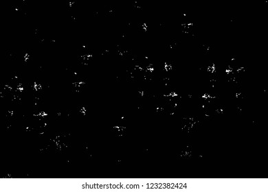 Grunge overlay layer. Abstract black and white vector background. Monochrome vintage surface with dirty pattern in cracks, spots, dots. Old wall in dark horror style design