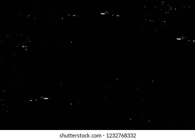 Grunge overlay layer. Abstract black and white vector background. Monochrome vintage surface with dirty pattern in cracks, spots, dots. Old wall in dark horror style design