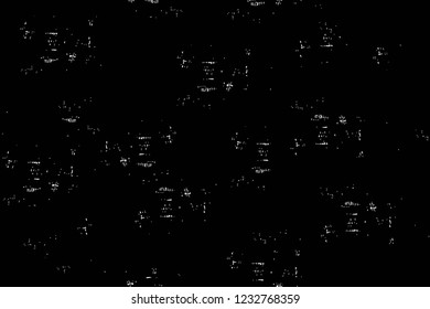 Grunge overlay layer. Abstract black and white vector background. Monochrome vintage surface with dirty pattern in cracks, spots, dots. Old wall in dark horror style design