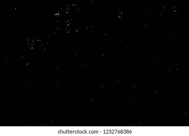 Grunge overlay layer. Abstract black and white vector background. Monochrome vintage surface with dirty pattern in cracks, spots, dots. Old wall in dark horror style design