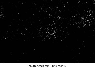 Grunge overlay layer. Abstract black and white vector background. Monochrome vintage surface with dirty pattern in cracks, spots, dots. Old wall in dark horror style design