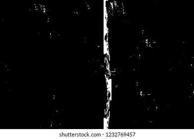 Grunge overlay layer. Abstract black and white vector background. Monochrome vintage surface with dirty pattern in cracks, spots, dots. Old wall in dark horror style design
