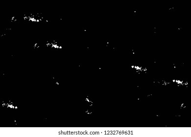 Grunge overlay layer. Abstract black and white vector background. Monochrome vintage surface with dirty pattern in cracks, spots, dots. Old wall in dark horror style design