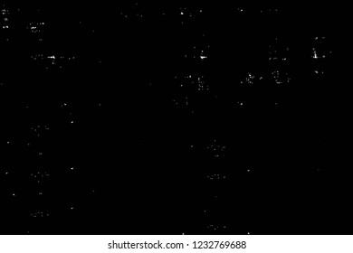 Grunge overlay layer. Abstract black and white vector background. Monochrome vintage surface with dirty pattern in cracks, spots, dots. Old wall in dark horror style design