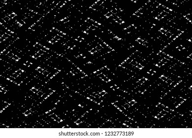 Grunge overlay layer. Abstract black and white vector background. Monochrome vintage surface with dirty pattern in cracks, spots, dots. Old wall in dark horror style design