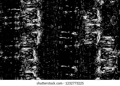 Grunge overlay layer. Abstract black and white vector background. Monochrome vintage surface with dirty pattern in cracks, spots, dots. Old wall in dark horror style design