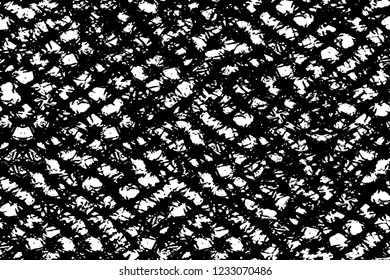 Grunge overlay layer. Abstract black and white vector background. Monochrome vintage surface with dirty pattern in cracks, spots, dots. Old wall in dark horror style design
