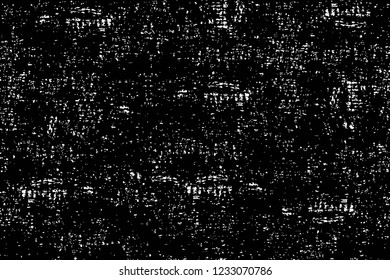 Grunge overlay layer. Abstract black and white vector background. Monochrome vintage surface with dirty pattern in cracks, spots, dots. Old wall in dark horror style design