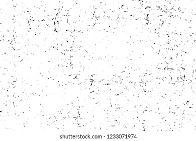 Grunge overlay layer. Abstract black and white vector background. Monochrome vintage surface with dirty pattern in cracks, spots, dots. Old wall in dark horror style design