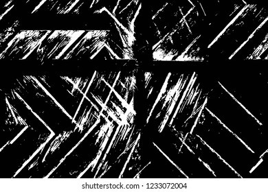Grunge overlay layer. Abstract black and white vector background. Monochrome vintage surface with dirty pattern in cracks, spots, dots. Old wall in dark horror style design