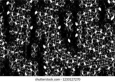 Grunge overlay layer. Abstract black and white vector background. Monochrome vintage surface with dirty pattern in cracks, spots, dots. Old wall in dark horror style design