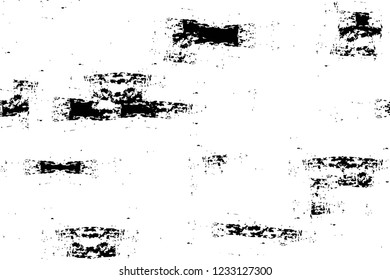 Grunge overlay layer. Abstract black and white vector background. Monochrome vintage surface with dirty pattern in cracks, spots, dots. Old wall in dark horror style design