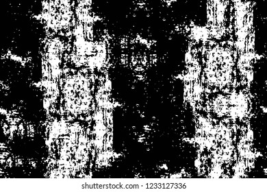 Grunge overlay layer. Abstract black and white vector background. Monochrome vintage surface with dirty pattern in cracks, spots, dots. Old wall in dark horror style design
