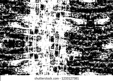 Grunge overlay layer. Abstract black and white vector background. Monochrome vintage surface with dirty pattern in cracks, spots, dots. Old wall in dark horror style design