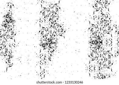 Grunge overlay layer. Abstract black and white vector background. Monochrome vintage surface with dirty pattern in cracks, spots, dots. Old wall in dark horror style design