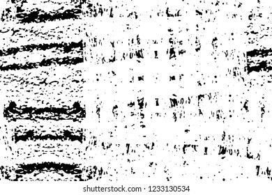 Grunge overlay layer. Abstract black and white vector background. Monochrome vintage surface with dirty pattern in cracks, spots, dots. Old wall in dark horror style design