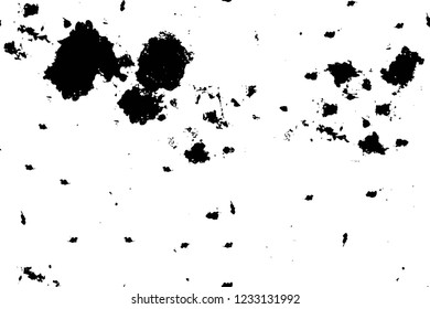 Grunge overlay layer. Abstract black and white vector background. Monochrome vintage surface with dirty pattern in cracks, spots, dots. Old wall in dark horror style design