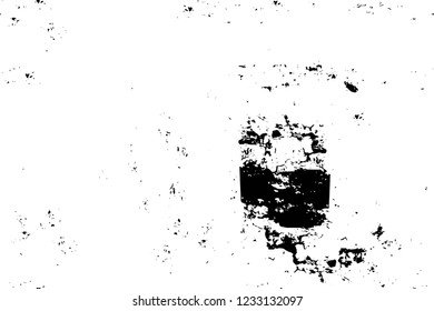 Grunge overlay layer. Abstract black and white vector background. Monochrome vintage surface with dirty pattern in cracks, spots, dots. Old wall in dark horror style design