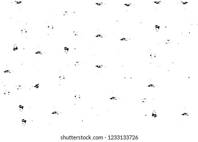 Grunge overlay layer. Abstract black and white vector background. Monochrome vintage surface with dirty pattern in cracks, spots, dots. Old wall in dark horror style design