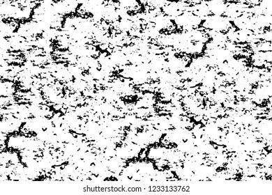 Grunge overlay layer. Abstract black and white vector background. Monochrome vintage surface with dirty pattern in cracks, spots, dots. Old wall in dark horror style design