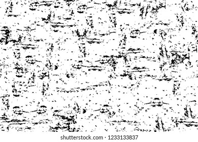 Grunge overlay layer. Abstract black and white vector background. Monochrome vintage surface with dirty pattern in cracks, spots, dots. Old wall in dark horror style design