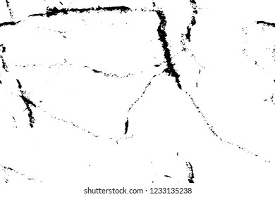 Grunge overlay layer. Abstract black and white vector background. Monochrome vintage surface with dirty pattern in cracks, spots, dots. Old wall in dark horror style design