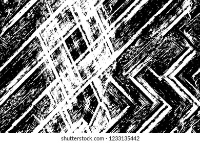 Grunge overlay layer. Abstract black and white vector background. Monochrome vintage surface with dirty pattern in cracks, spots, dots. Old wall in dark horror style design