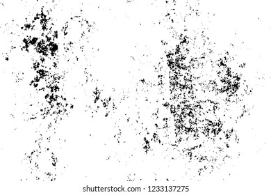 Grunge overlay layer. Abstract black and white vector background. Monochrome vintage surface with dirty pattern in cracks, spots, dots. Old wall in dark horror style design