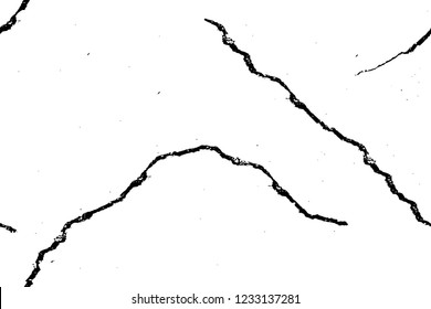 Grunge overlay layer. Abstract black and white vector background. Monochrome vintage surface with dirty pattern in cracks, spots, dots. Old wall in dark horror style design