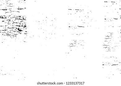 Grunge overlay layer. Abstract black and white vector background. Monochrome vintage surface with dirty pattern in cracks, spots, dots. Old wall in dark horror style design
