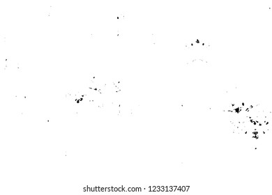 Grunge overlay layer. Abstract black and white vector background. Monochrome vintage surface with dirty pattern in cracks, spots, dots. Old wall in dark horror style design