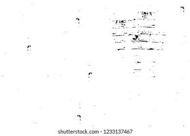 Grunge overlay layer. Abstract black and white vector background. Monochrome vintage surface with dirty pattern in cracks, spots, dots. Old wall in dark horror style design