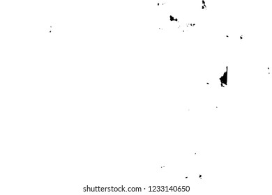 Grunge overlay layer. Abstract black and white vector background. Monochrome vintage surface with dirty pattern in cracks, spots, dots. Old wall in dark horror style design