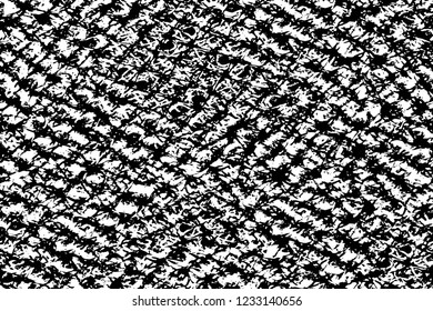 Grunge overlay layer. Abstract black and white vector background. Monochrome vintage surface with dirty pattern in cracks, spots, dots. Old wall in dark horror style design