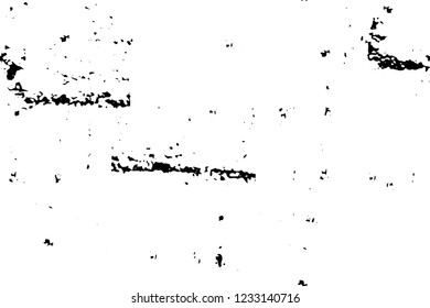 Grunge overlay layer. Abstract black and white vector background. Monochrome vintage surface with dirty pattern in cracks, spots, dots. Old wall in dark horror style design