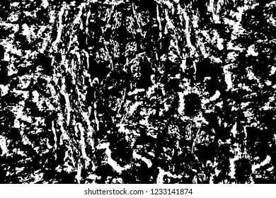 Grunge overlay layer. Abstract black and white vector background. Monochrome vintage surface with dirty pattern in cracks, spots, dots. Old wall in dark horror style design