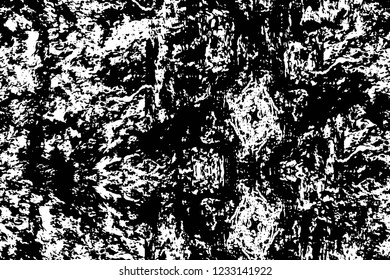 Grunge overlay layer. Abstract black and white vector background. Monochrome vintage surface with dirty pattern in cracks, spots, dots. Old wall in dark horror style design