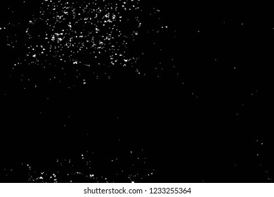 Grunge overlay layer. Abstract black and white vector background. Monochrome vintage surface with dirty pattern in cracks, spots, dots. Old wall in dark horror style design
