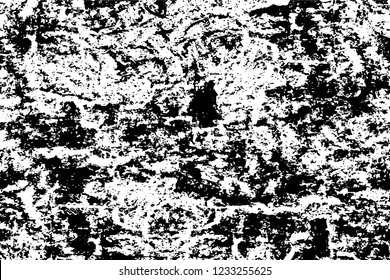 Grunge overlay layer. Abstract black and white vector background. Monochrome vintage surface with dirty pattern in cracks, spots, dots. Old wall in dark horror style design