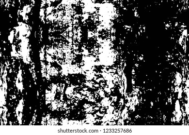 Grunge overlay layer. Abstract black and white vector background. Monochrome vintage surface with dirty pattern in cracks, spots, dots. Old wall in dark horror style design