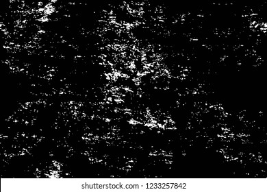 Grunge overlay layer. Abstract black and white vector background. Monochrome vintage surface with dirty pattern in cracks, spots, dots. Old wall in dark horror style design