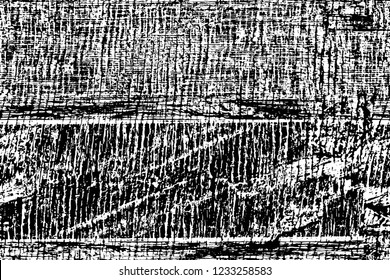Grunge overlay layer. Abstract black and white vector background. Monochrome vintage surface with dirty pattern in cracks, spots, dots. Old wall in dark horror style design