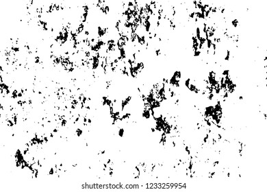 Grunge overlay layer. Abstract black and white vector background. Monochrome vintage surface with dirty pattern in cracks, spots, dots. Old wall in dark horror style design