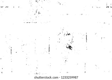 Grunge overlay layer. Abstract black and white vector background. Monochrome vintage surface with dirty pattern in cracks, spots, dots. Old wall in dark horror style design