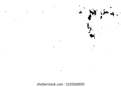 Grunge overlay layer. Abstract black and white vector background. Monochrome vintage surface with dirty pattern in cracks, spots, dots. Old wall in dark horror style design