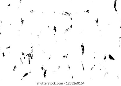 Grunge overlay layer. Abstract black and white vector background. Monochrome vintage surface with dirty pattern in cracks, spots, dots. Old wall in dark horror style design